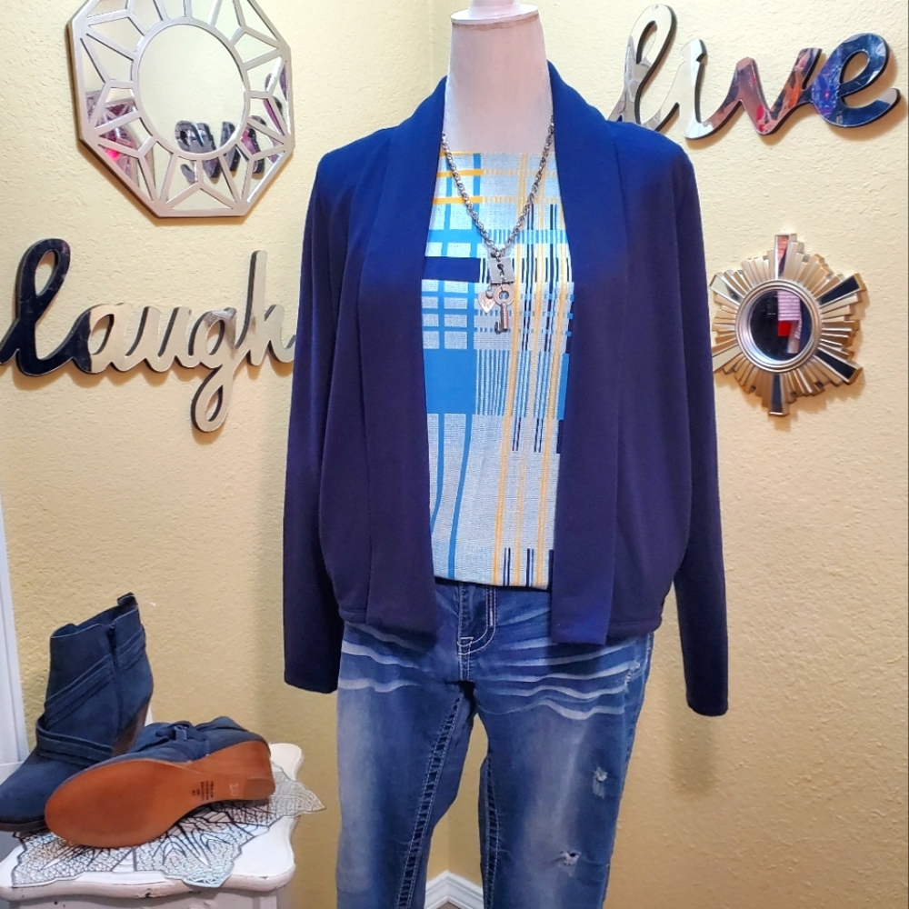 Summer & Sage Navy Blue Open Cardifgan sz M